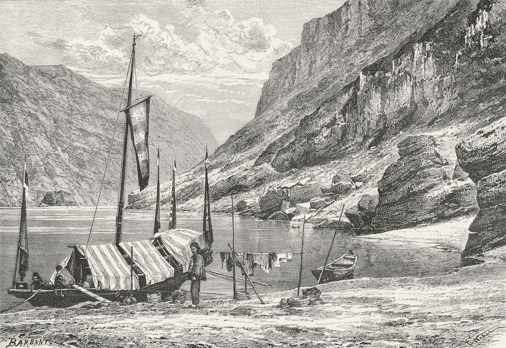 CHINA. River Upper Yangtze-Kiang c1885 old antique vintage print picture